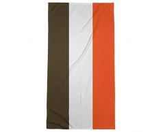 ArtVerse NFS Cleveland Football Stripes Strandtuch, Mikrofaser, 36 x 72, Braun und Orange