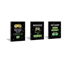 HPNIUB Sunrise Sunset Kunstdruck, Berge, Landschaft auf Leinwand, 3-teiliges Set, abstrakte Geometrie Bilder mit Holzrahmen, fertig zum Aufhängen für Wohnzimmer, Schlafzimmer Videospiel