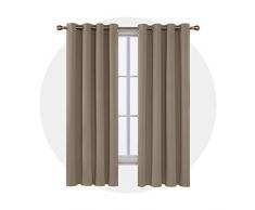 Deconovo Vorhänge Blickdicht Ösenschal Thermo Gardine, Taupe, 183x140