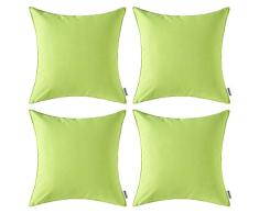 MIULEE 4 Stück Dekorative Outdoor wasserdichte Kissenhülle quadratisch Garten Kissen Fall PU Beschichtung Überwurf Kissenbezug für Zelt, Park Couch 20x20 Grün