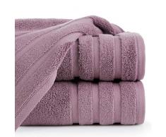 Eurofirany Emil Handtuch Baumwolle Simpel Bordüre Weich Muster Dick Set 3-er Pack, Rosa, 70X140cm