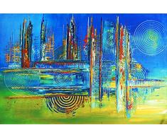 Art Factory Leinwandbild, abstraktes Motiv 24x 36 blau