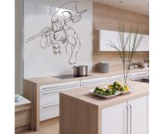 INDIGOS 4052166013000 Wandtattoo w116 Kämpfer, Axt, Fantasy Wandaufkleber, 96 x 93 cm, braun