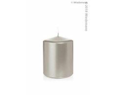 Wiedemann Stumpenkerzen lackiert in Cellophan, Wachs, Silber, 10 x 8 cm, 6-Einheiten