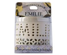 Die Carterie 76009057 Emilie Windlicht, für Teelichter, Porzellan, weiß, 11,1 x 7 x 7 cm