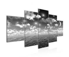 Bilder Landschaft See Wandbild Vlies - Leinwand Bild XXL Format Wandbilder Wohnzimmer Wohnung Deko Kunstdrucke Grau 5 Teilig - MADE IN GERMANY - Fertig zum Aufhängen 600153c