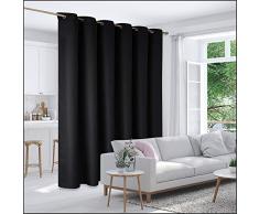 Deconovo Massiv Sichtschutz Raumteiler Tülle Top Vorhang 1 Panel 10ft Wide x 9ft Tall Schwarz