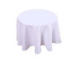 Biscaynebay Stoff-Tischdecke, wasserabweisend, auslaufsicher, für Esszimmer, Küche, Hochzeit und Partys 60 R weiß
