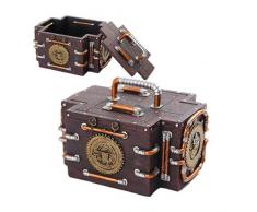 Steampunk Gauge Gearwork Jewelry Box Schmuckkästchen, für Andenken