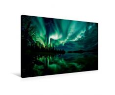 Calvendo Premium Textil-Leinwand 75 cm x 50 cm quer, Beginn der Polarlichtsaison | Wandbild, Bild auf Keilrahmen, Fertigbild auf echter Leinwand, Leinwanddruck Natur Natur
