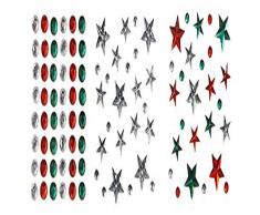 Darice Selbstklebende Strass-Aufkleber – Weihnachtssterne und runde – 26 Stück