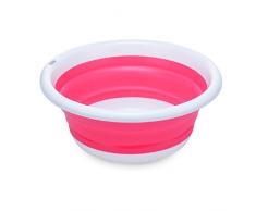 per-home Mehrzweck klappbar Wanne Schüssel, BPA-frei rund leicht zusammenklappbar Waschbecken (grün) rose