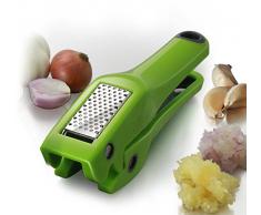 Simposh Knoblauchpresse - Grüner Fleischwolf/Brecher/Schäler. Einfach Zu Bedienen Und Saubere Abnehmbare Edelstahl-Pressplatte. Effizient - Keine Notwendigkeit, Knoblauch Zu Schälen. Weniger Aufwand
