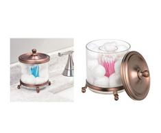 iDesign 65413EU York Lyra Behälter Halter für Waschtisch, 10,7 x 0,254 x 14 cm, venetian bronze/durchsichtig