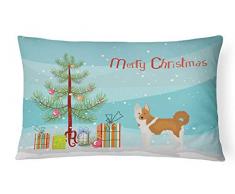 Carolines Treasures CK3475PW1216 Nordic Spitz Weihnachtsbaum Leinenstoff Dekokissen Terrassenmöbel-Kissen, Mehrfarbig