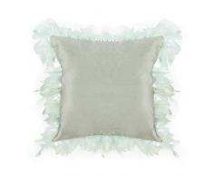 Merrycolor Dekorative Überwurf Kissenbezüge Kunstfeder flauschig Kissenbezüge Plumage quadratische Kissenbezüge Schams Elegant Home Decor für Sofa Couch Schlafzimmer Auto 40,6 x 40,6 cm 18x18 grün
