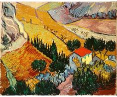 Legendarte Kunstdruck auf Leinwand. Landschaft mit Haus und PflÃ¼ger. Bild von Vincent Van Gogh