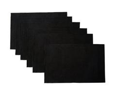 WOOD MEETS COLOR Holz trifft Farbe Baumwolle Tischsets Gewebt Geflochten Gerippter Waschbar Küche Tisch Mats Set von 4, 30,5 x 45,7 cm Solid Black 2