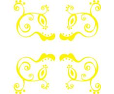 INDIGOS 4051095047810 Wandtattoo w421 Pflanze Blume 120 x 112 cm, orange