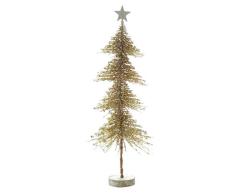 Creative Co-op XM2940 Kunstpflanze mit MDF-Sockel, 43 cm, goldfarben mit Glitzer