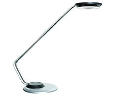 Unilux 400012753 LED Schreibtischleuchte ULVA LED Lampe 8W grau mit Berührungs-Schalter Dimmbar in 4 Lichtintensitätsstufen 400lm mit Touch Control