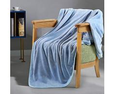LEISURE TOWN Fleecedecke für Kingsize-Bett, weich, Sommer, kühlend, atmungsaktiv, luxuriös, für Reisen und Camping, leicht für Sofa, Couch und Bett Throw (50 x 60) hellblau