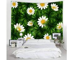 Weißer Gänseblümchen-Druck, Stoff, Tapisserie, Dekoration, Wandkunst, Tagesdecke, Picknickdecke, Strandüberwurf, Wandteppich, bunt, für Schlafzimmer, Flur, Wohnzimmer, Wohnzimmer, Wohnzimmer, Wohnzimmer, 79 x 150 cm