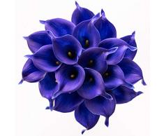 Leagel Calla Lily Brautstrauß Hochzeit Lataex Real Touch Blumenstrauß Mazarin-blau