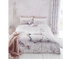 Catherine Lansfield „Enchanted Unicorn“ pflegeleichter Bettbezug, Rose, King Size