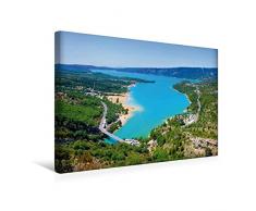 Calvendo Premium Textil-Leinwand 45 cm x 30 cm quer, Lac de Sainte-Croix | Wandbild, Bild auf Keilrahmen, Fertigbild auf echter Leinwand, Leinwanddruck: Verzaubernde Provence Orte Orte