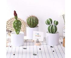 YILIYAJIA Künstliche Pflanzen Sukkulenten Kakteen mit Vase Fake Kaktus mit Topf für Heimdekoration, 3 Stück Style 2 (3 Pack)