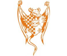 INDIGOS 4051095040170 Wandtattoo w344 Drachen Wandauskleber in 3 Größen, 120 x 70 cm, orange