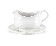 Portmeirion Home & Gifts CPW76512-X Sauciere und Ständer, porzellan, weiß