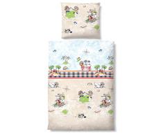 biberna 0044881 Linon Bettwäsche Kids & Teens Garnitur mit Kopfkissenbezug (Baumwolle) 1x 100x135 cm + 1x 40x60 cm, Burgunder