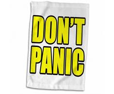 3dRose Dont Panic Handtücher, gelb, 15 x 22