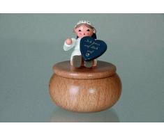 KWO Olbernhau 75667 Schutzengel mit Dose Ich Pass, 6 cm