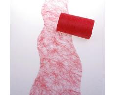 Deko AS GmbH Sizoflor Tischband Wellenschnitt leuchtrot ca. 12,5 cm Rolle 25 Meter - 60w-125-25-034