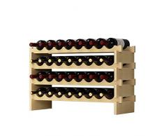 sogesfurniture stapelbares modulares Weinregal klein Weinregal freistehend Massivholz Weinregal Ausstellungsregale BHUS-by-WS 8 X 4 Rows