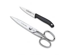 3 Claveles 28003 Küchen-Set, Schere Max 20 cm + Gemüsemesser 9 cm, silberfarben