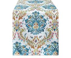 KEQIAOSUOCAI Tischläufer mit abstraktem Blumenmuster Garten 14 x 90 Grün/Gelb