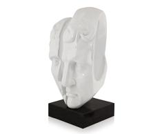 Arte Dal Mondo Testa Surrealista Harz Skulptur, Marmor, Weiß