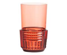 Kartell Trama Trinkglas, Thermoplastisches Technopolymer, Rosa, 15 x 8,5 cm, 4-Einheiten