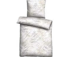 biberna 0075844 Single-Jersey Bettwäsche Garnitur mit Kopfkissenbezug (Baumwolle) 1x 155x220 cm + 1x 80x80 cm, grau