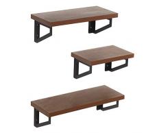 Americanflat Hängeregal aus Mahagoni, Wandmontage, 3 Stück