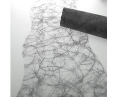 Deko AS GmbH Sizoweb Tischband Wellenschnitt schwarz ca. 25 cm Rolle 25 Meter 64W 017-R