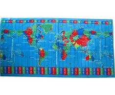 Welt Zeit Zonen Caribbean Blue Velours Strandtuch 76,2 x 152,4 cm