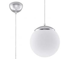Sollux Lighting UGO 20 Pendelleuchte, Glas, WeiÃ, Chrome