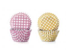 Ibili Mini-Muffinförmchen 100 Stück, Papier, gelb/rosa/weiß, 24 x 16 x 4 cm, 100-Einheiten
