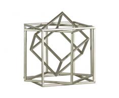 Urban Trends 25851 Cube Abstrakte Skulptur Metallic-Finish, Champagner