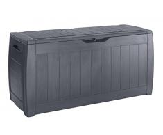 CURVER Chalet-Jardin 12HOLLYWOOD Aufbewahrungstruhe für Garten, 270 l, Anthrazit